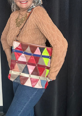 Genuine Leather Multi Color Crossbody Cross body Sling Purse