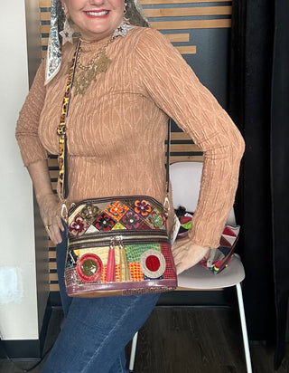 Colorful Genuine Leather Crossbody Cross body Sling Purse