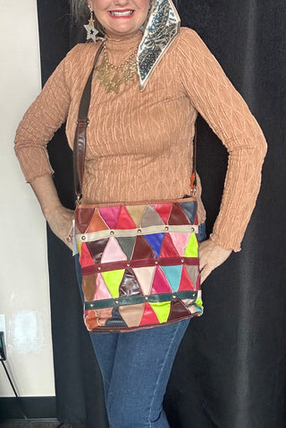 Genuine Leather Multi Color Crossbody Cross body Sling Purse