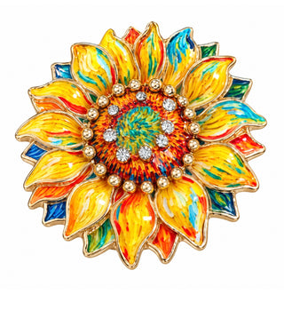 Colorful Sunflower Statement Brooch Pin Pendant