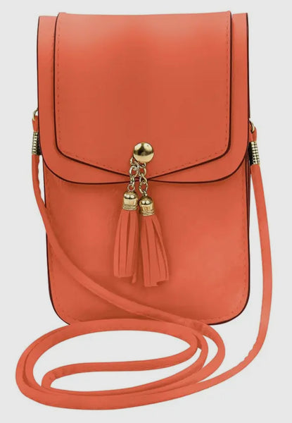 Orange Cell Phone Cross body Purse