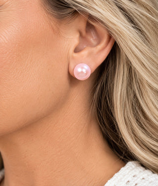 Pretty Pink Pearl Medium Stud Earrings