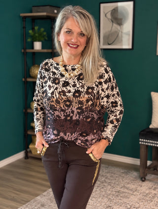 Made in Italy Wild Side Ombre Leopard Sweater