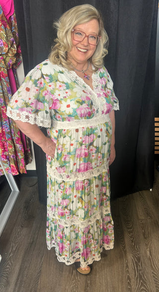 V Neck Side Zip Maxi Dress