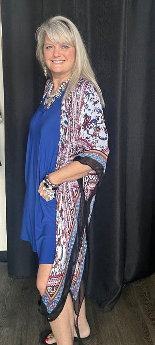 Purple Diamond Bohemian Tassel Kimono