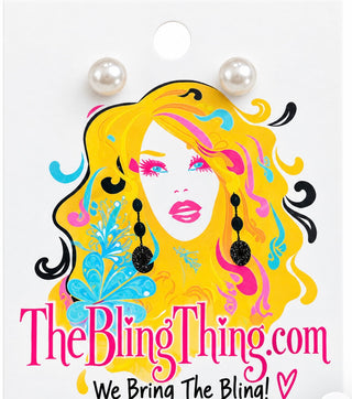 Small Faux Pearl Stud Ball Earrings