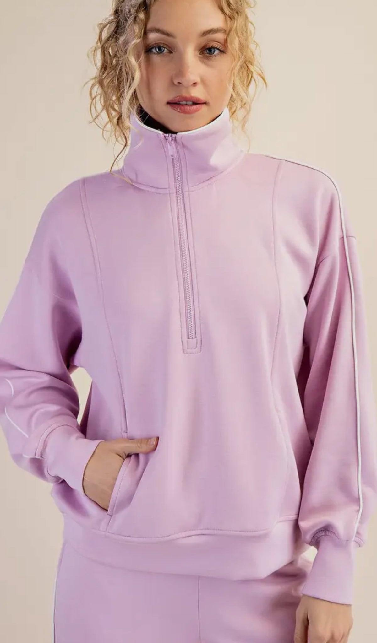 Quarter Zip Pullover Jacket Modal Fabric
