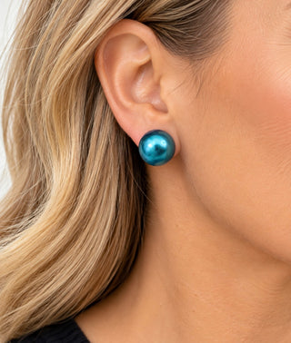 XLarge Teal Ball Stud Earrings