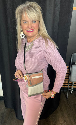 Leather Recyled Crossbody Cross body Purse w Front Cellphone Pocket