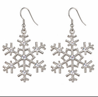 Sparkling Silver Snowflake Earrings