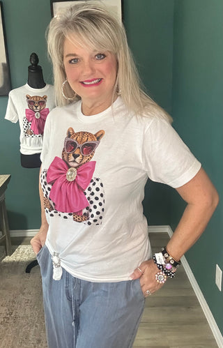 Jeweled Leopard Statement T Shirt