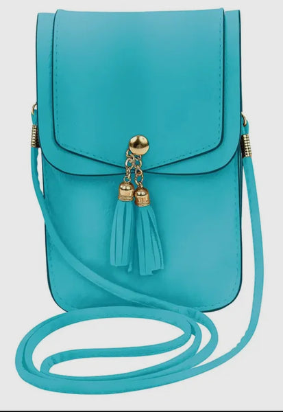 Turquoise Cell Phone Cross body Purse