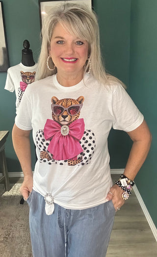 Jeweled Leopard Statement T Shirt