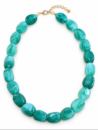 Aqua Green Beaded Statement Necklace