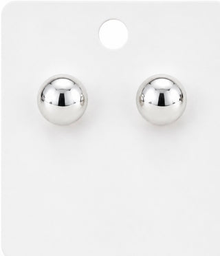 Silver Tone Large Ball Post Earrings