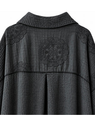 Made in Italy Sequin Trim High Lo Black Tunic Top