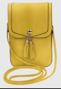 Yellow Cell Phone Cross body Purse