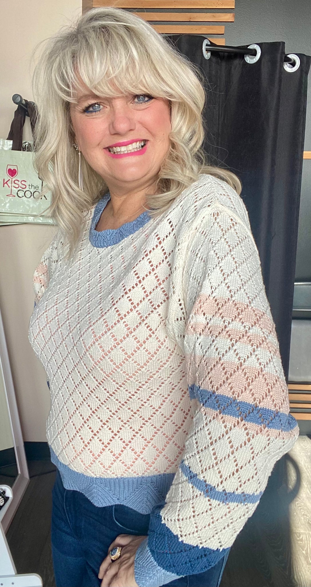 Round Neck Oversized Dolman Sleeve Knit Sweater