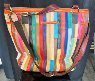 Genuine Leather Oversized Pattern Tote Purse