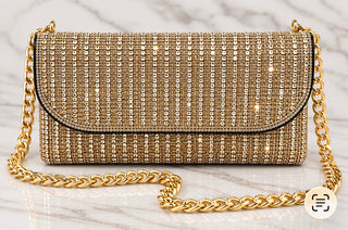 Bronze Rhinestone Evening Bag Purse