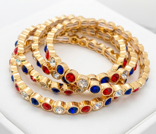 Patriotic Red White Blue Stretch Bracelet