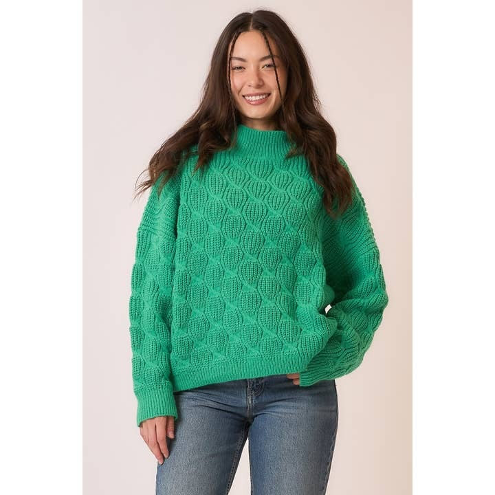 Cable Knit Mock Neck Sweater