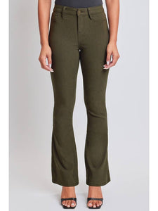 Hyperstretch High Rise Flare Pants Olive