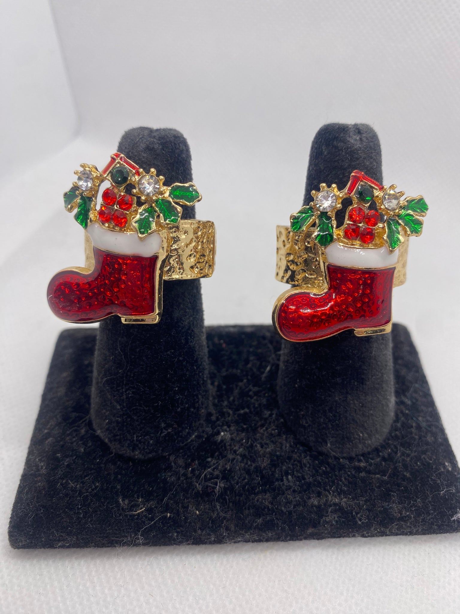 Rhinestone Stocking Stretch Ring