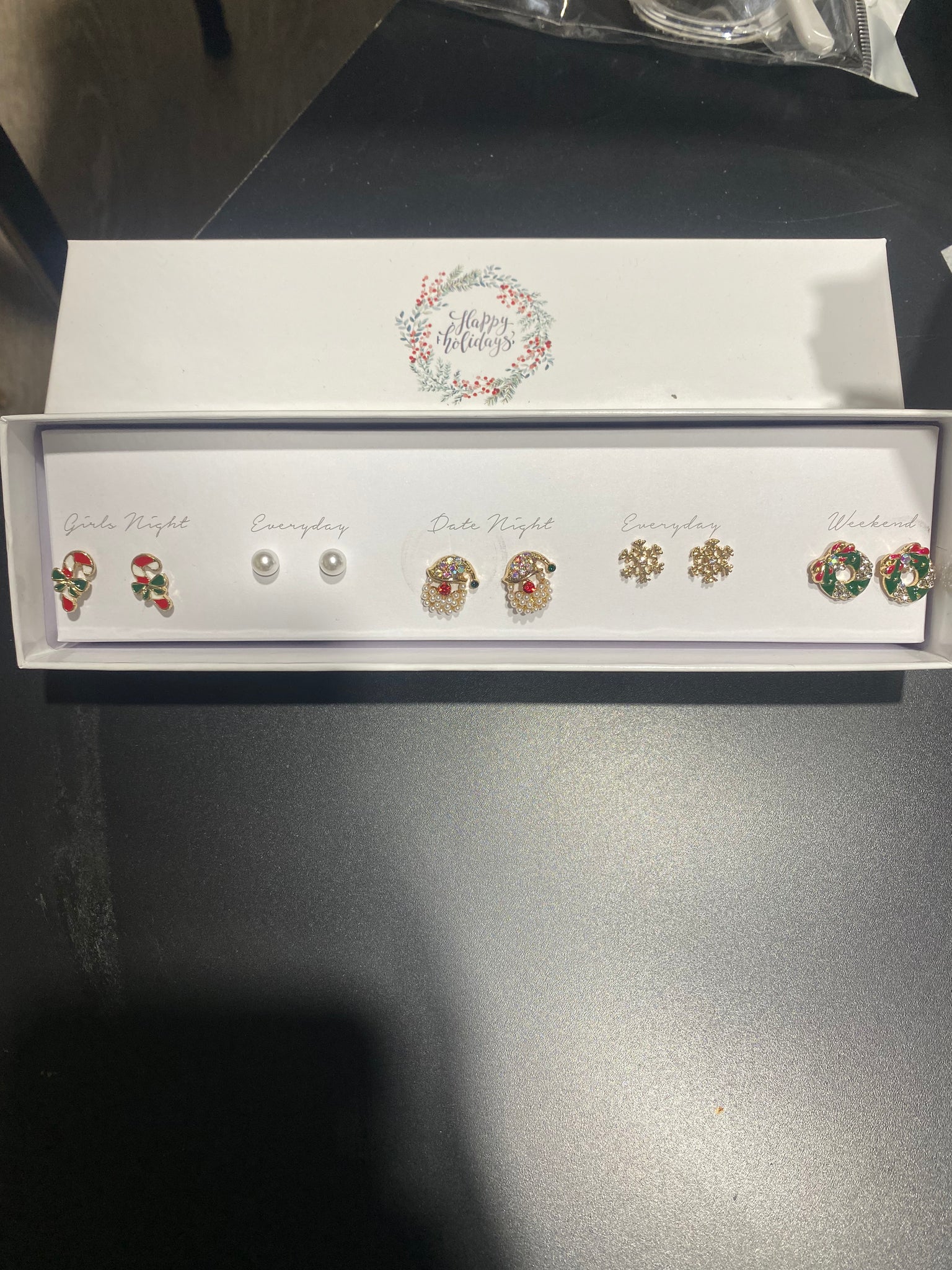 Christmas Days of The Week Post Earrings Christmas Lights Candy Cane