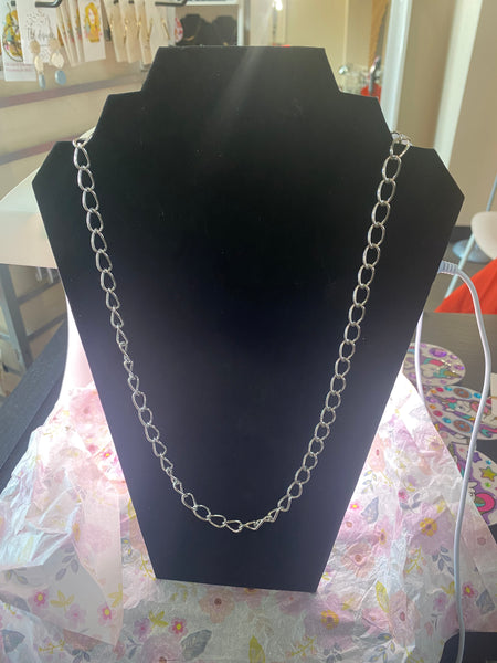 13 Inch Long Silver Tone Necklace