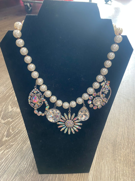 Custom Handcrafted Pearl Charm Necklace w 7 Charms