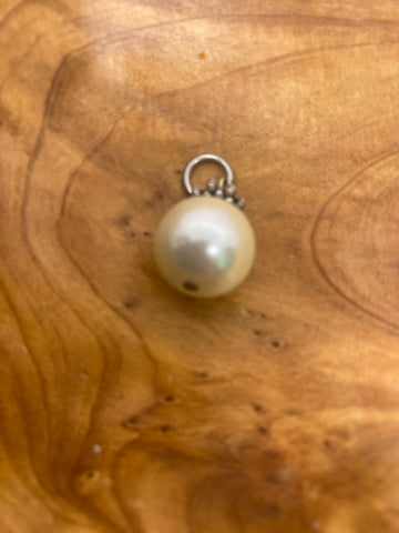 Large Pearl Dangle Charm for Bracelet or Necklace