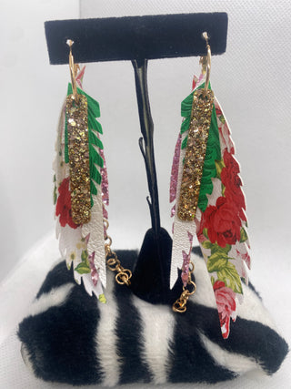 Randans Custom Lightweight Floral Feather Earrings