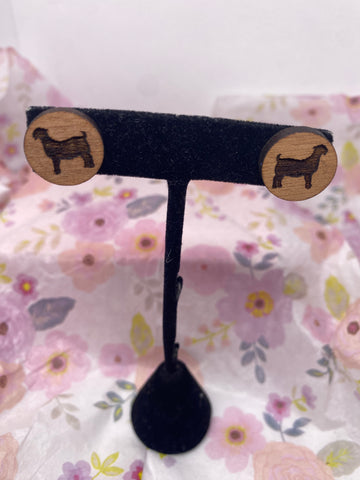 Wood Livestock Post Earrings