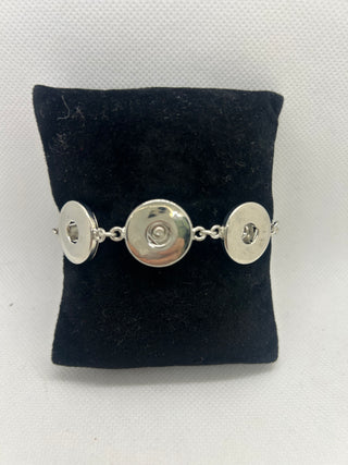 Three Button Charm Chain Link Charm Bracelet