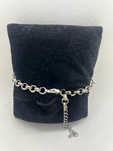 Three Button Charm Chain Link Charm Bracelet