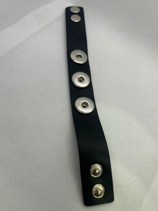 Faux Leather Strap Bracelet for Snap Charm Jewelry