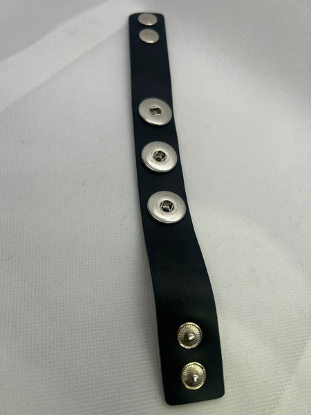 Faux Leather Strap Bracelet for Snap Charm Jewelry