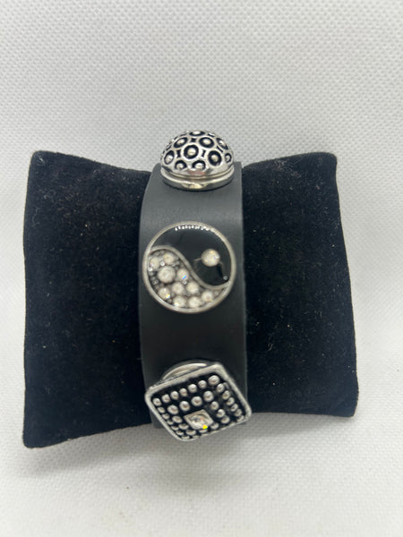 Faux Leather Strap Bracelet for Snap Charm Jewelry