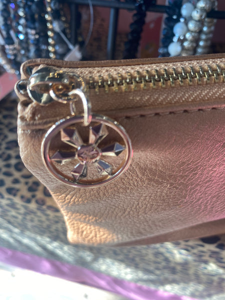 Rose Gold Crossbody Cross body  Purse Wristlet