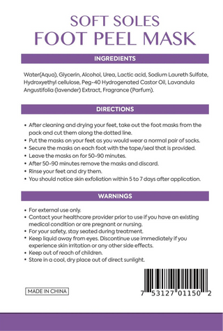 Soft Sole Lavendar Foot Peel Mask