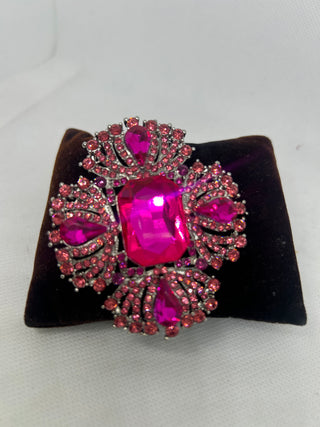 Pink Crystal Rhinestone Brooch