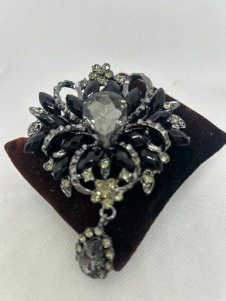 Black Silver Grey Brooch