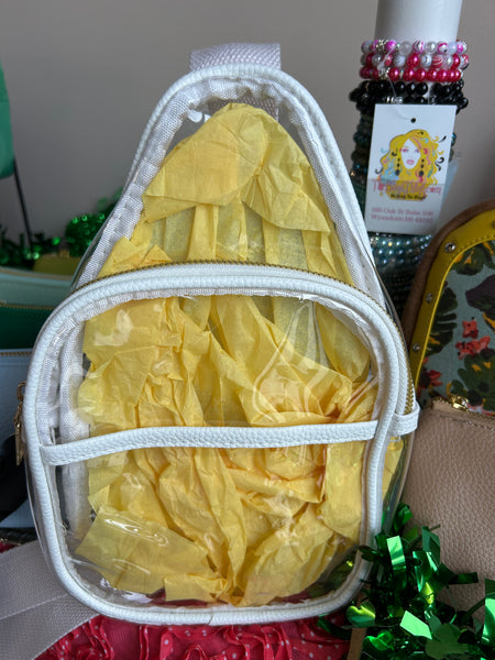 White Clear Sling Bag Crossbody Purse