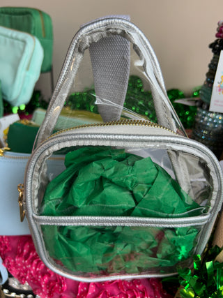Silver Clear Sling Bag Crossbody Purse