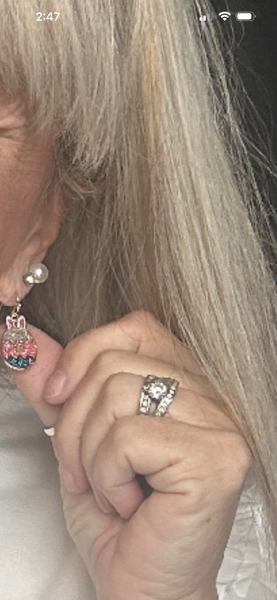 Glitter Bunny Ear Easter Egg Dangle Earrings