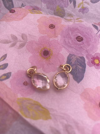 Clear Facet Gold Trim Charm