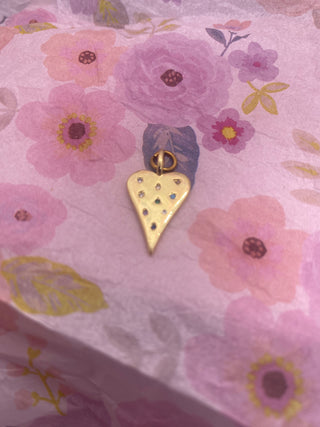 Gold Tone Heart Charm Indents for Necklace or Bracelet