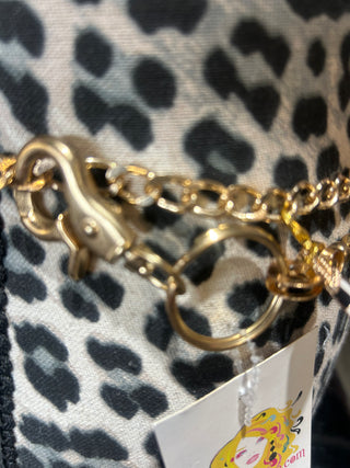 Gold Tone 48 inch Double Circle Chain Link Charm Belt