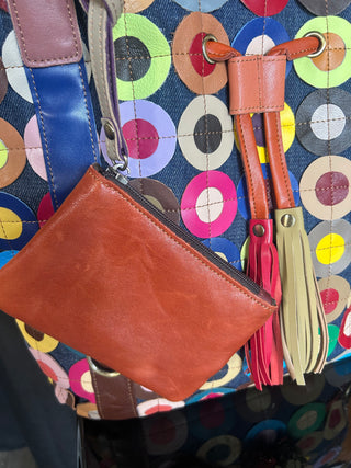 Genuine Leather Oversized Pattern Tote Purse